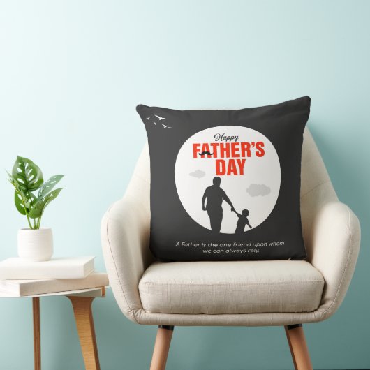 Reliable Friend Father and Son Silhouette クッション (椅子)