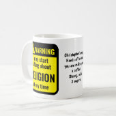 Religion Funny Personalized Warning コーヒーマグカップ (正面左)