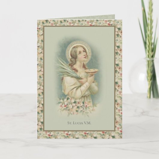 Religiöse St. Lucy Katholisches Gebet Heilige Auge カード (正面)