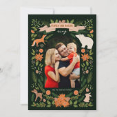 Religious 2 Photo Woodland Botanical Christmas シーズンカード (正面)