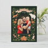 Religious 2 Photo Woodland Botanical Christmas シーズンカード (スタンド正面)