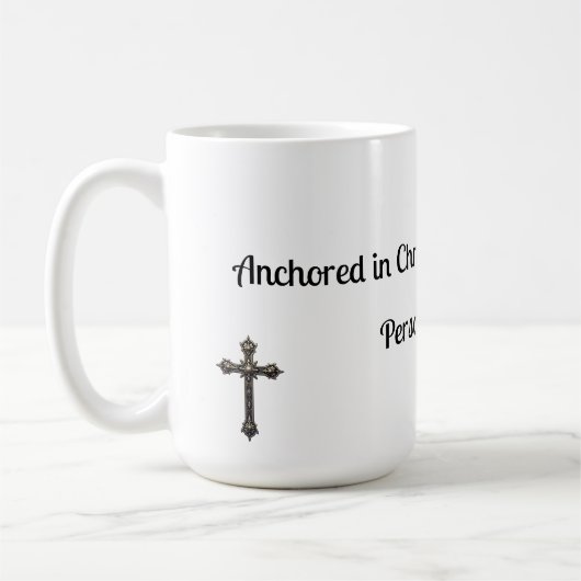Religious Anchored in Christ Mug コーヒーマグカップ (左)