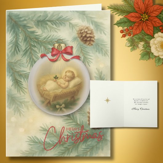 Religious Baby Jesus Christmas Tree Ornament シーズンカード