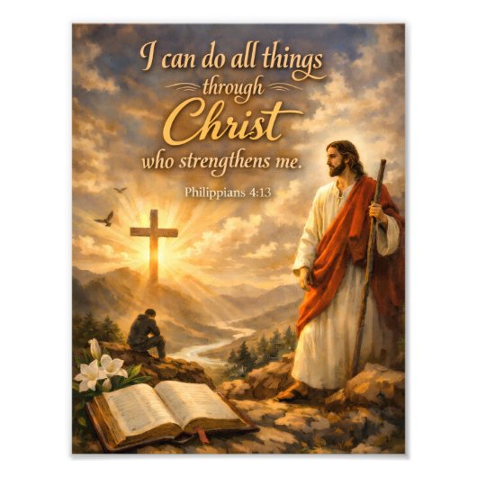 Religious Bible verse sayings quotes wall art フォトプリント (正面)