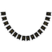  Religious Black & Gold God Bless 6 Letters Name バンティングフラッグ (全)