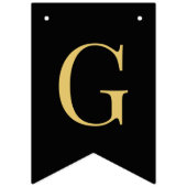  Religious Black & Gold God Bless 6 Letters Name バンティングフラッグ (第1の旗)