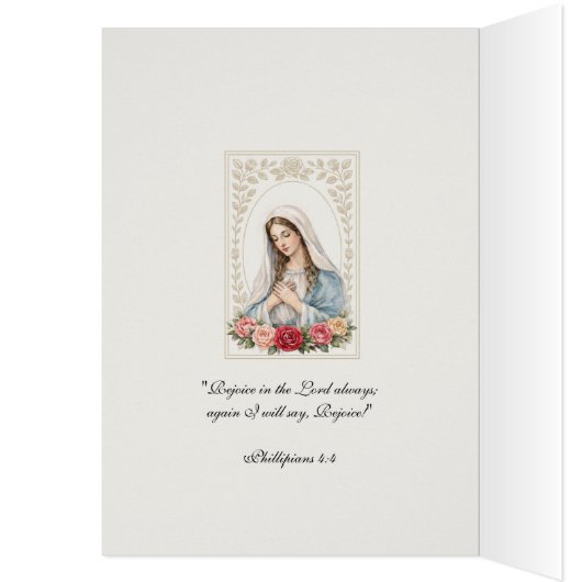 Religious Blessed Mary Floral Roses Scripture (内側 (左))