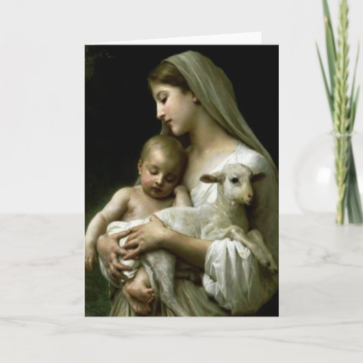 Religious Blessed Virgin Mary Jesus Lamb カード (正面)