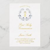 religious Catholic First Holy Communion 箔招待状 (正面)