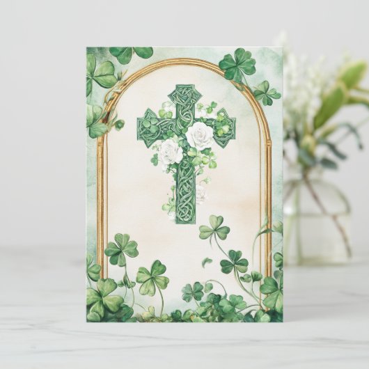 Religious Catholic Irish Celtic Cross Condolence  サンキューカード (スタンド正面)