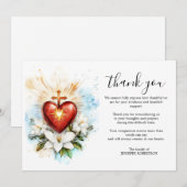 Religious Catholic Sacred Heart Jesus Condolence  サンキューカード (正面/裏面)