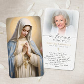 Religious Catholic Virgin Mary Cross Prayer Card