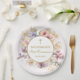 Religious Celebration Floral Orchids Paper Plates  ペーパープレート