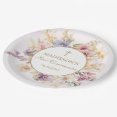 Religious Celebration Floral Orchids Paper Plates  ペーパープレート (アングル)