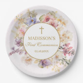 Religious Celebration Floral Orchids Paper Plates  ペーパープレート (正面)