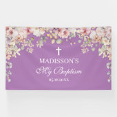 Religious Celebration Floral Orchids purp backdrop 横断幕 (横)