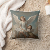 Religious Child Angels Pillow クッション (ブランケット)
