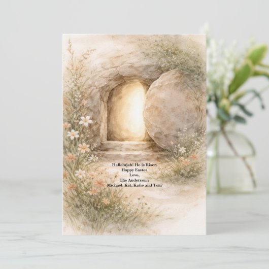 Religious Christian Catholic Jesus Tomb Easter シーズンカード (スタンド正面)