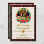 Religious Christian Church Christmas Carol Service シーズンカード (正面/裏面)