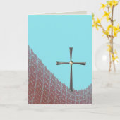 Religious Christian note card empty cross カード (黄色い花)