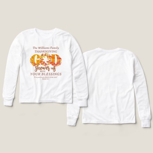 Religious Christian Thanksgiving Faith Bible Quote (デザイン 正面＆背面)