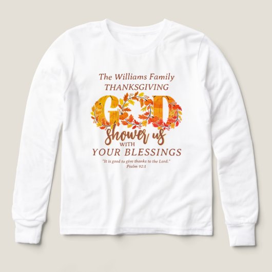 Religious Christian Thanksgiving Faith Bible Quote (デザイン正面)