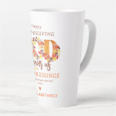 Religious Christian Thanksgiving Faith Bible Quote カフェラテマグ (右アングル)