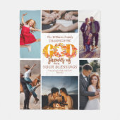 Religious Christian Thanksgiving Faith Bible Quote フリースブランケット (正面)