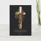Religious Christmas Cross and Scripture シーズンカード (正面)