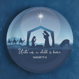 Religious Christmas Nativity Scene Church Party ペーパープレート