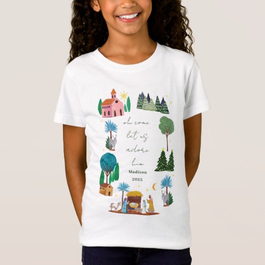 Religious Christmas Nativity Scene  Tシャツ (正面)