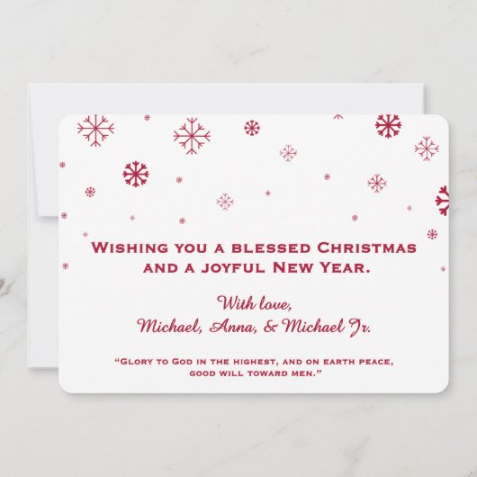 Religious Christmas Photo Card with Scripture  シーズンカード (裏面)