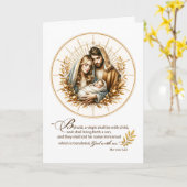 Religious Christmas Scripture Golden Light Circle カード (黄色い花)