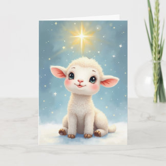 Religious Christmas The Lion and the Lamb and Star カード