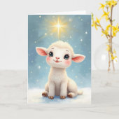 Religious Christmas The Lion and the Lamb and Star カード (黄色い花)