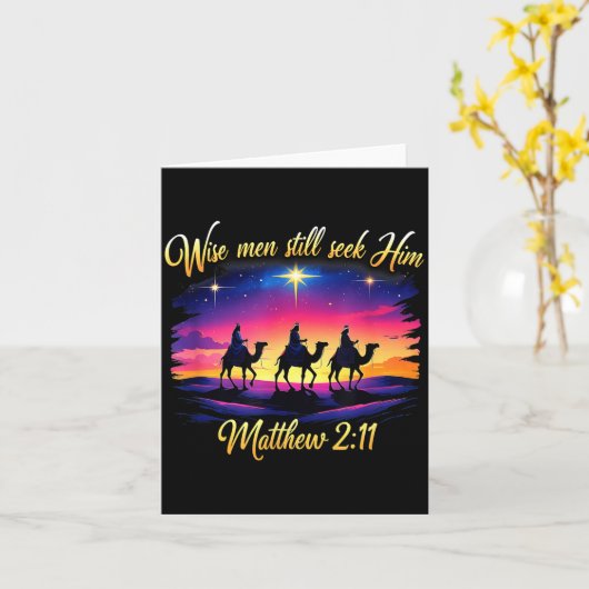 Religious Christmas Wise Men Still Seek Him 3 King カード (黄色い花)