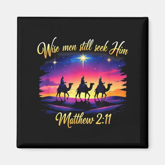Religious Christmas Wise Men Still Seek Him 3 King マグネット (正面)