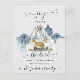 Religious Christmas with baby Jesus, Mary & Joseph ポストカード