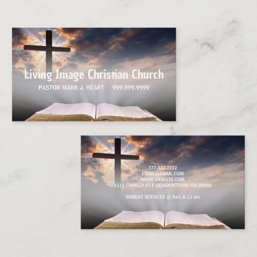 Religious Church Christianity Religion Pastor 名刺 (正面/裏面)