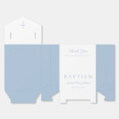 Religious Cross Baby Blue Script Boy Baptism フェイバーボックス (見開き)
