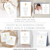 Religious Cross Blue Boy First Communion テーブルナンバー
