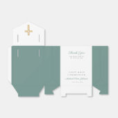 Religious Cross Boy Green First Communion フェイバーボックス (折り畳みなし)