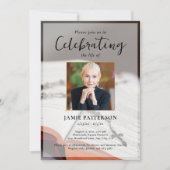 Religious Cross Celebration of Life Photo Funeral 招待状 (正面)