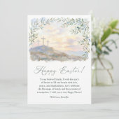 Religious Easter Cross Watercolor Christian シーズンカード (スタンド正面)