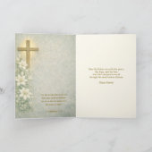 Religious Easter Scripture Lilies Cross シーズンカード (内部)