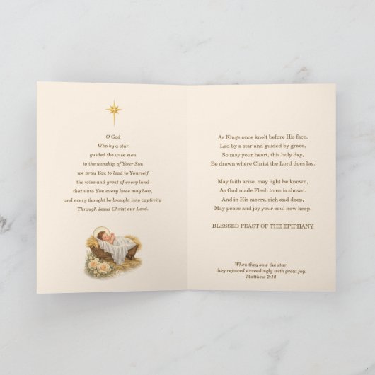Religious Epiphany Three Kings Prayer Jesus シーズンカード (内部)