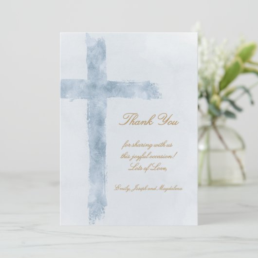 religious event blue cross thank you Card カード (スタンド正面)