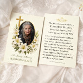 Religious Funeral Memorial Photo Prayer