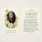 Religious Funeral Memorial Photo Prayer  (正面&裏面)