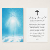 Religious Funeral Sympathy Memorial Prayer Cards (正面&裏面)